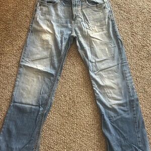Men's Distressed Blue Jeans
